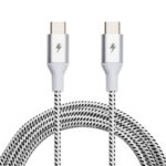 Black and White USB-C to USB-C Cable [6 ft / 1.8m length]