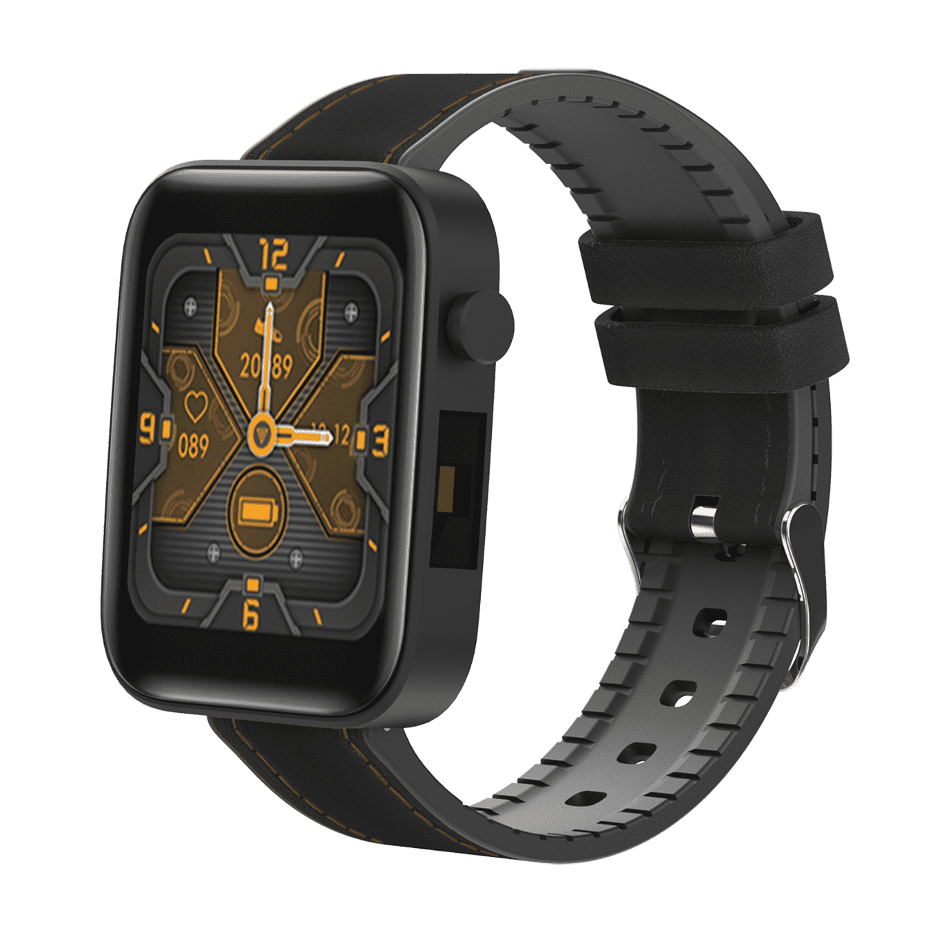 band-black-leather.png Black Leather Smart Watch Band - Image 1